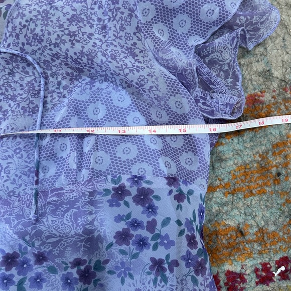 Y2K Sheer Lined Patchwork Midi Dress - Picture 6 of 9